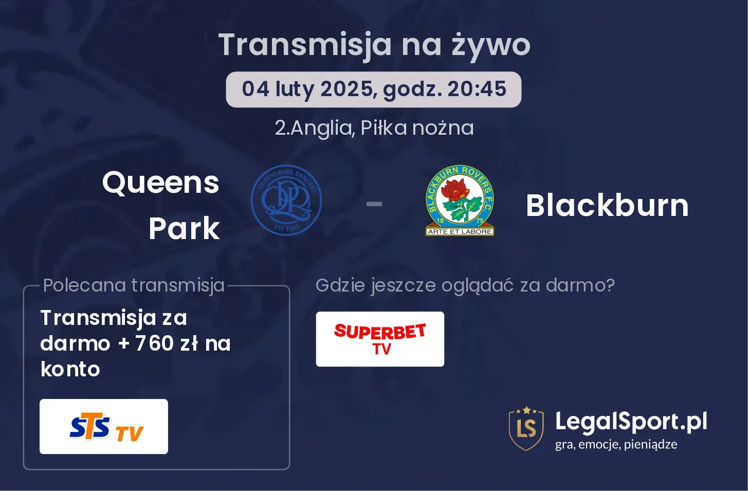 Queens Park - Blackburn transmisja na żywo