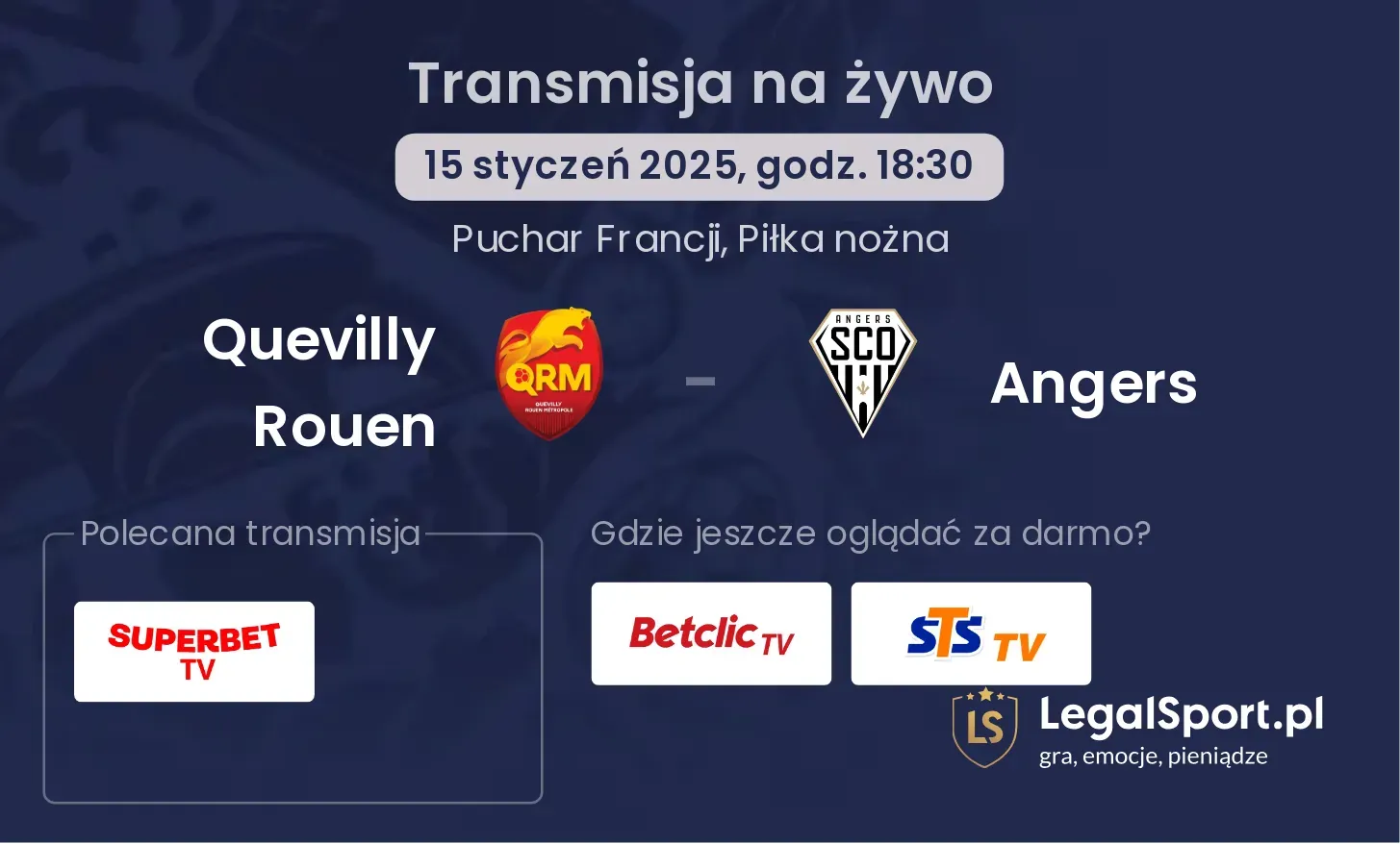 Quevilly Rouen - Angers transmisja na żywo