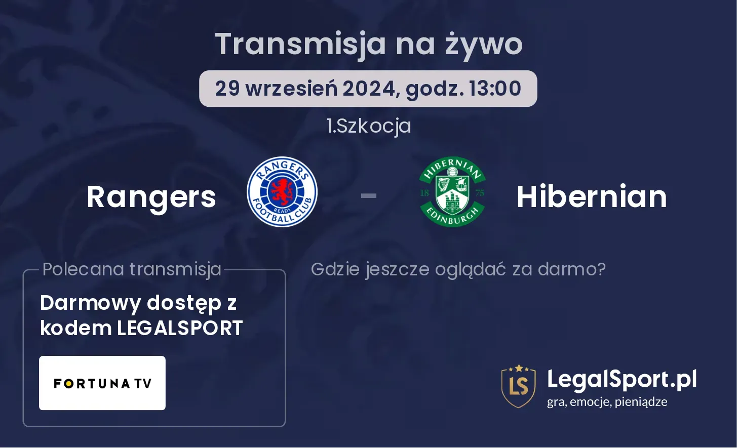 Rangers - Hibernian transmisja na żywo