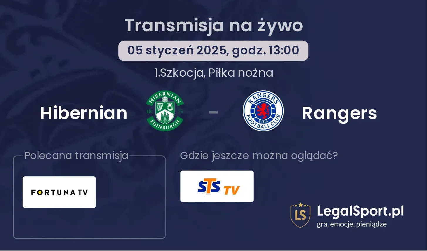 Hibernian - Rangers gdzie oglądać?