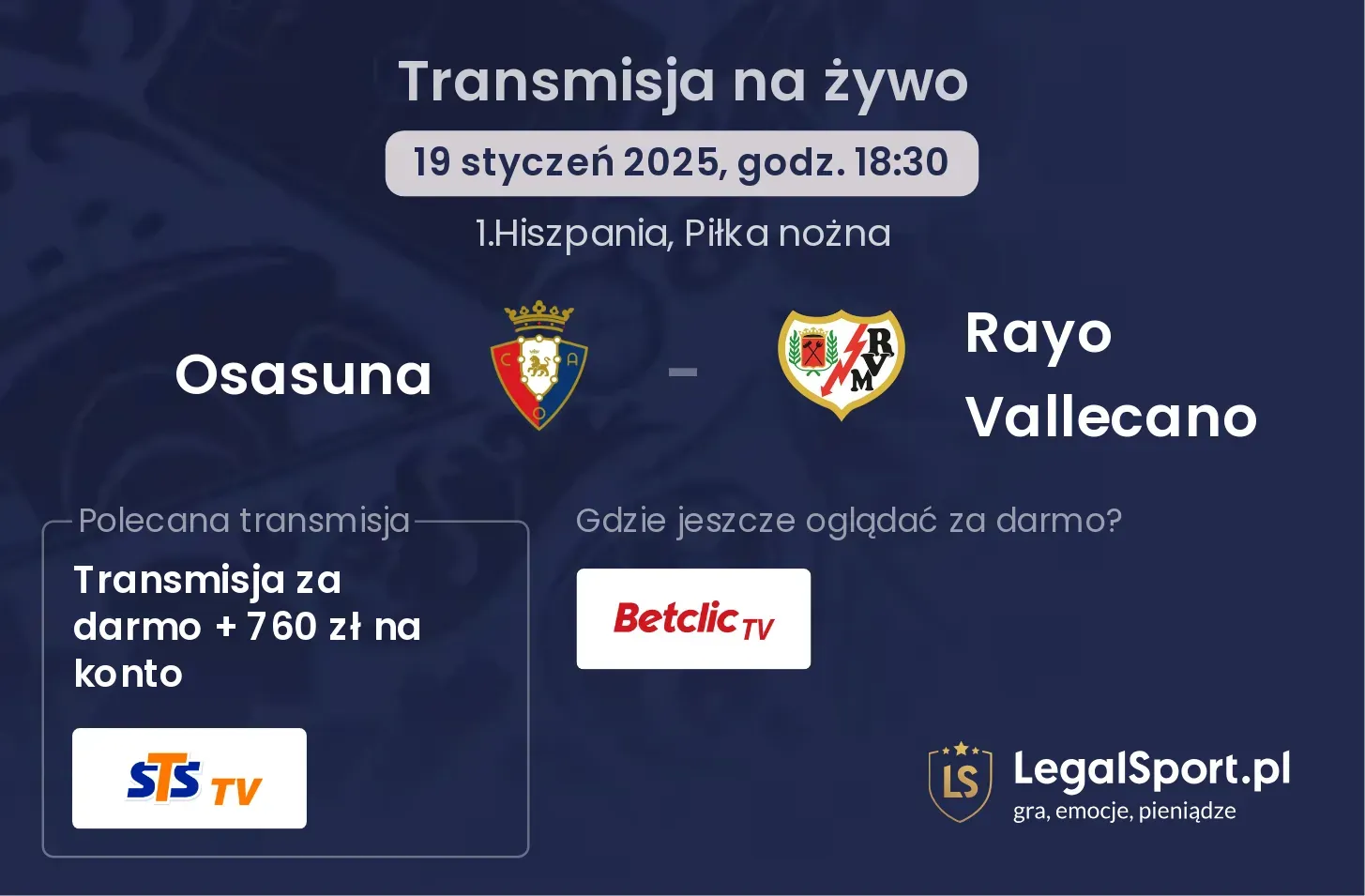 Osasuna - Rayo Vallecano gdzie oglądać?