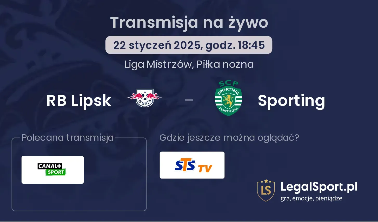 RB Lipsk - Sporting transmisja na żywo