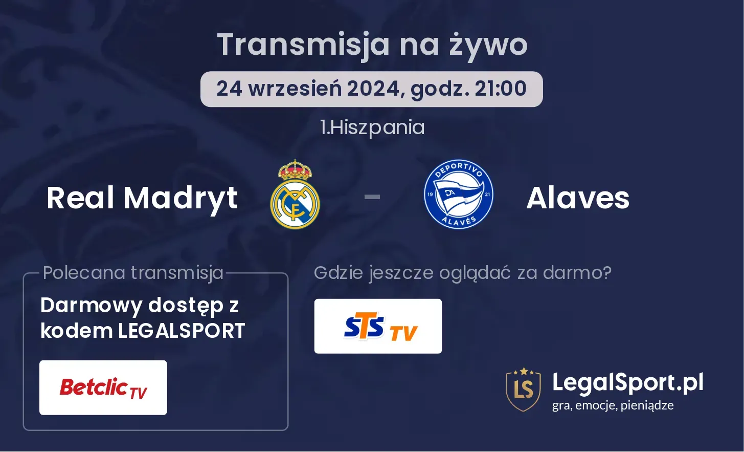 Real Madryt - Alaves transmisja na żywo