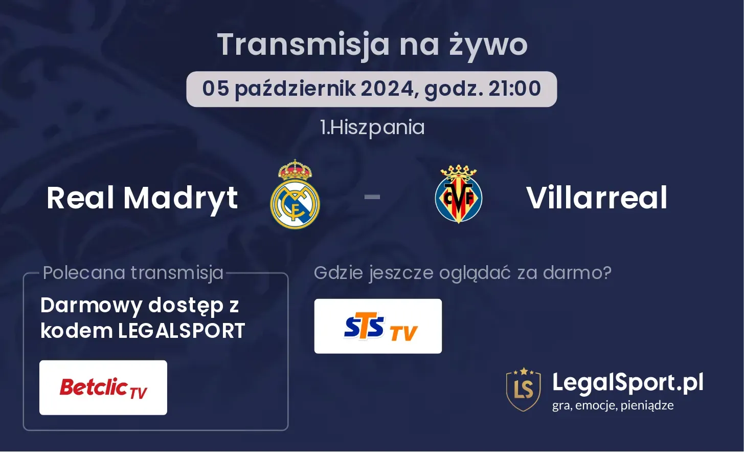 Real Madryt - Villarreal transmisja na żywo