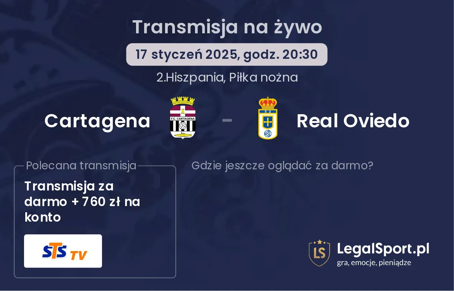 Cartagena - Real Oviedo gdzie oglądać?