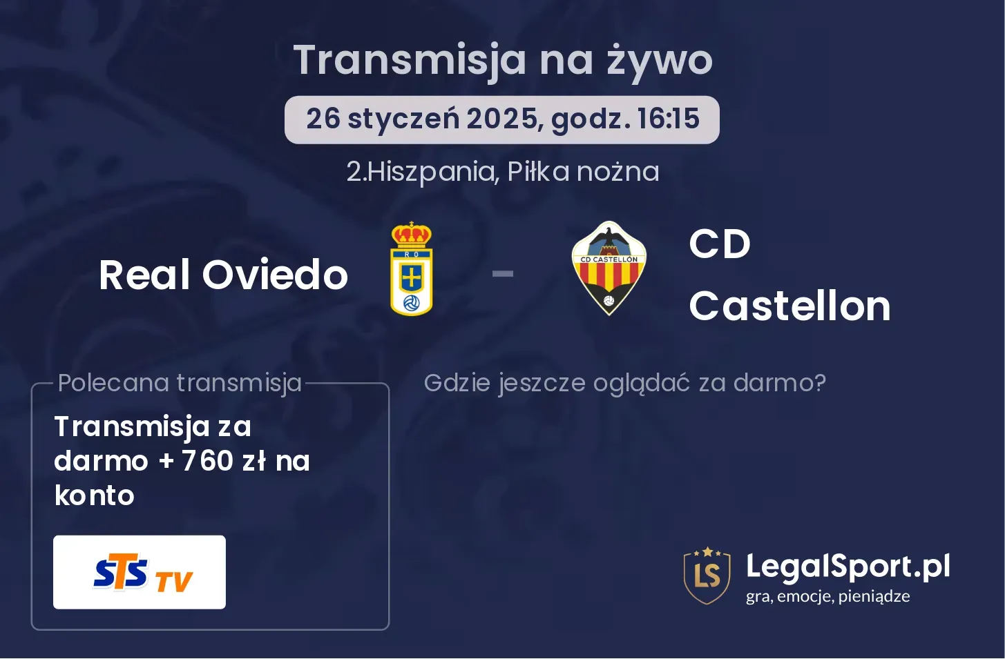 Real Oviedo - CD Castellon transmisja na żywo