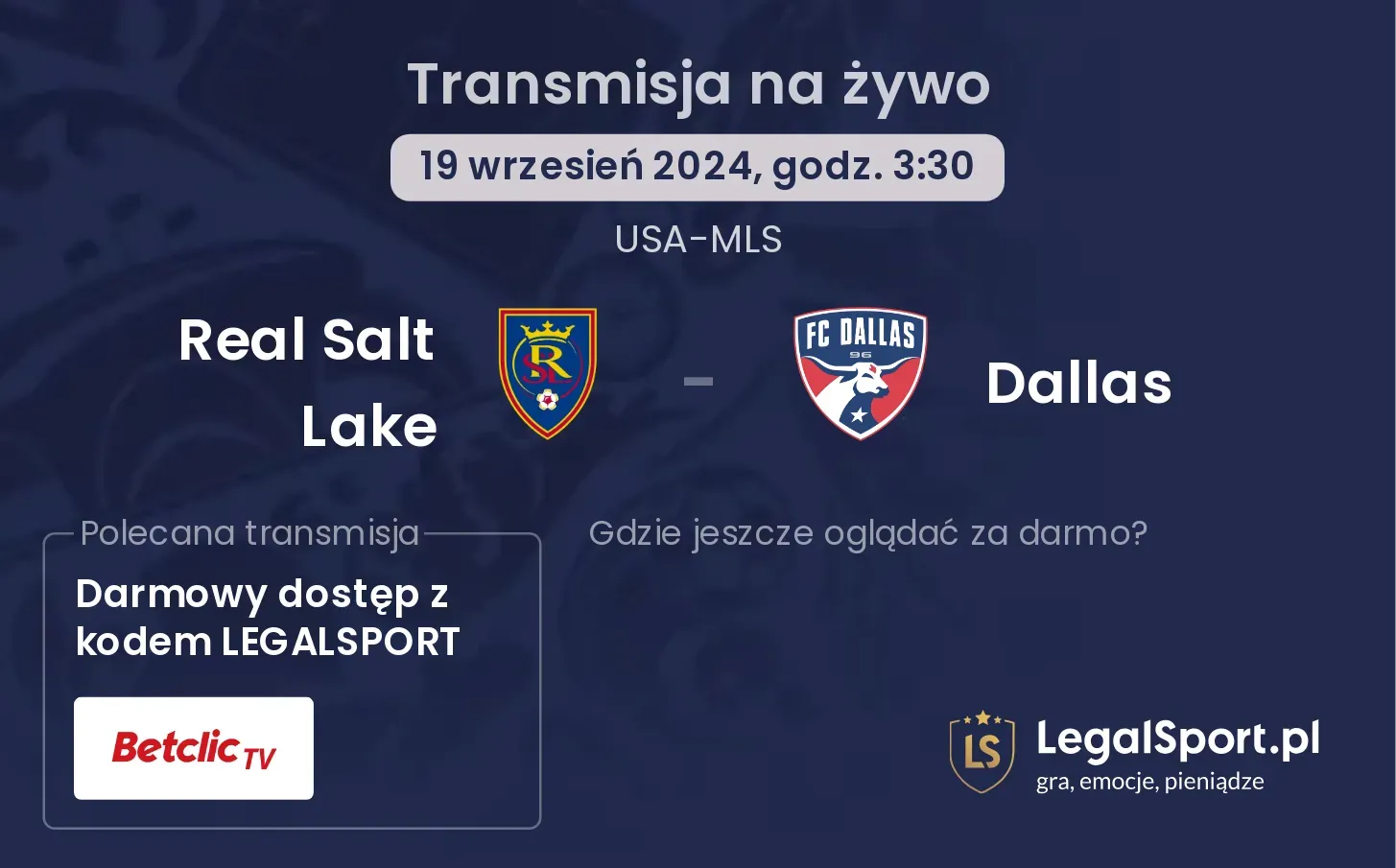 Real Salt Lake - Dallas transmisja na żywo