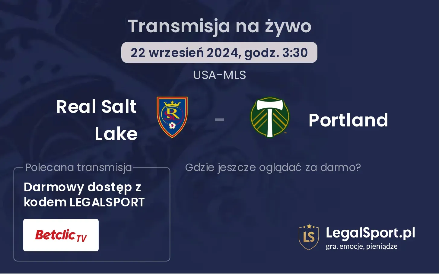 Real Salt Lake - Portland transmisja na żywo