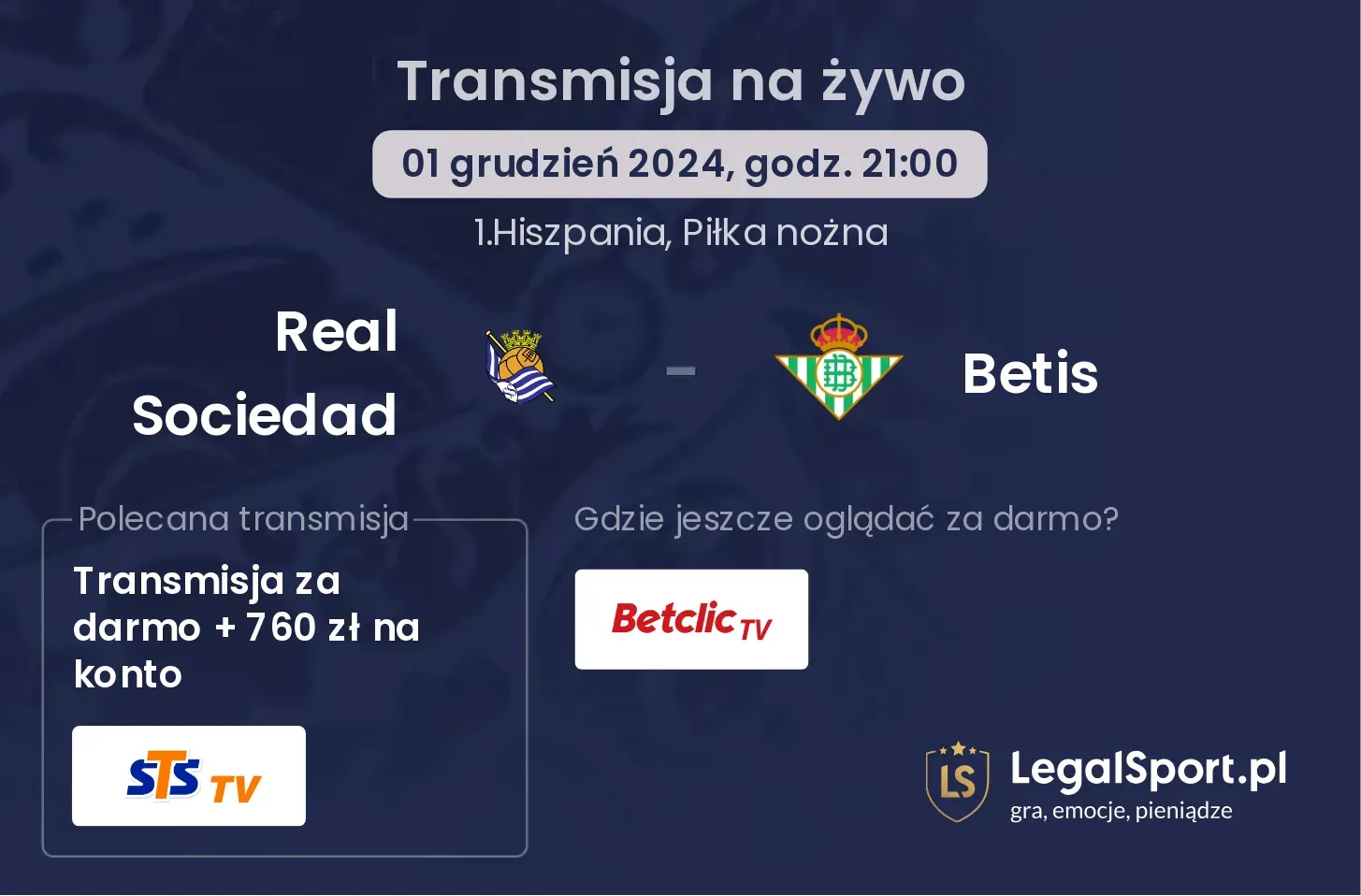 Real Sociedad - Betis transmisja na żywo