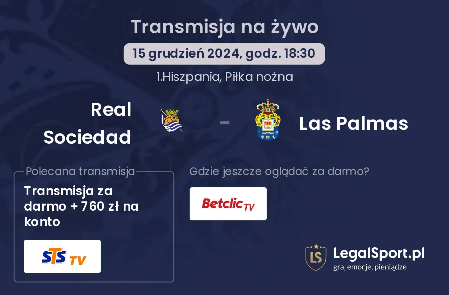 Real Sociedad - Las Palmas transmisja na żywo