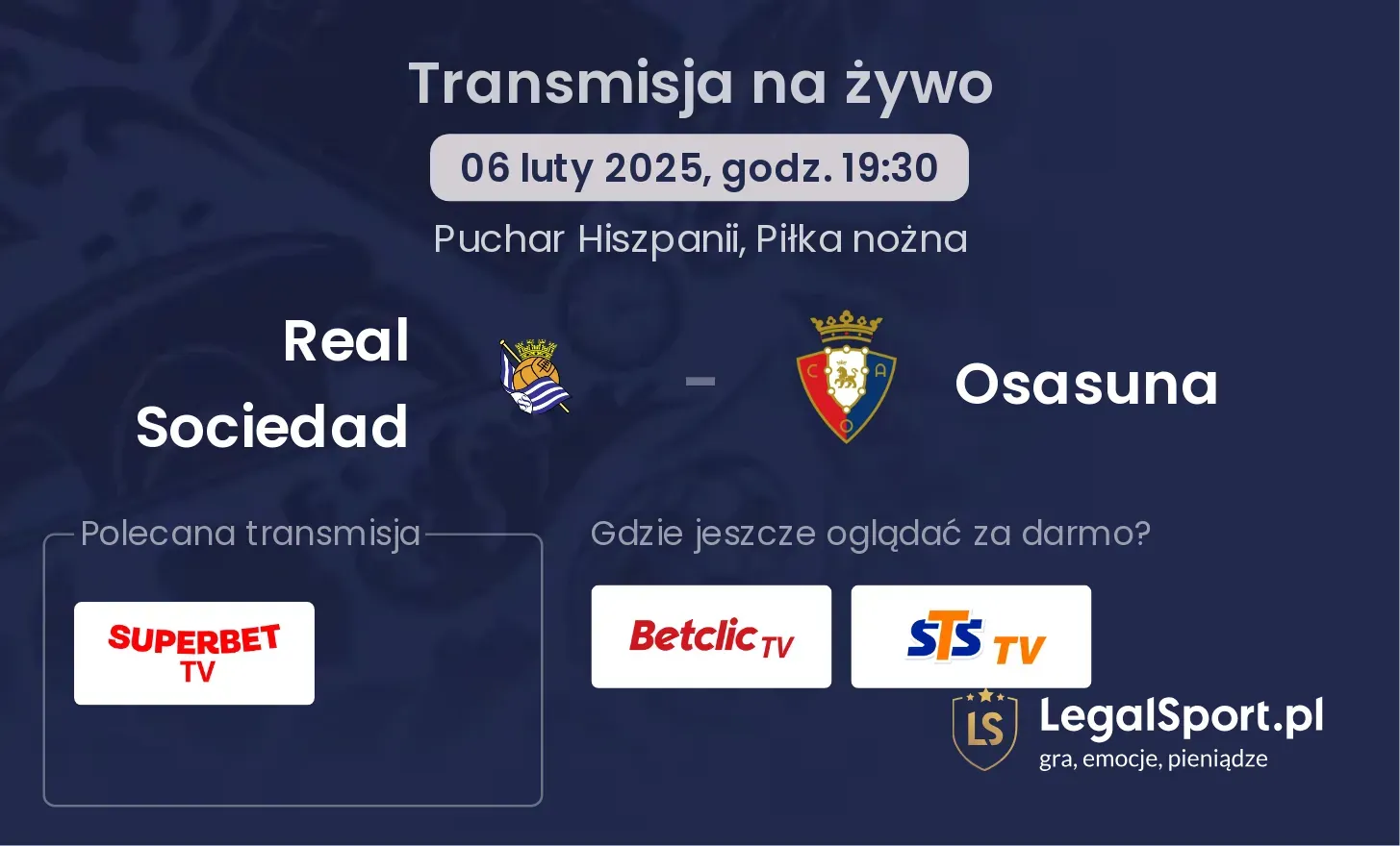 Real Sociedad - Osasuna gdzie oglądać? 27.10, godz. 21:00