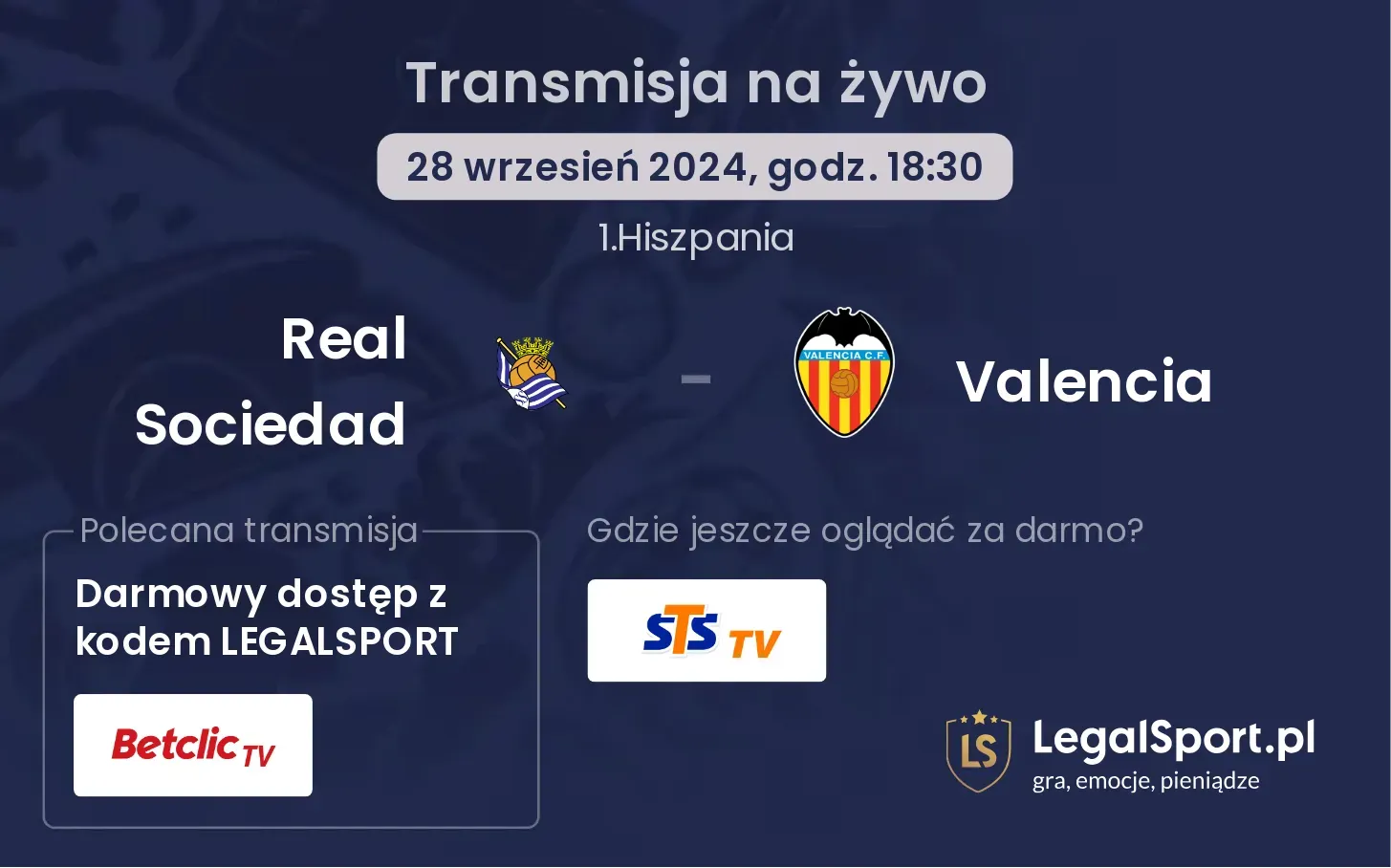 Real Sociedad - Valencia transmisja na żywo