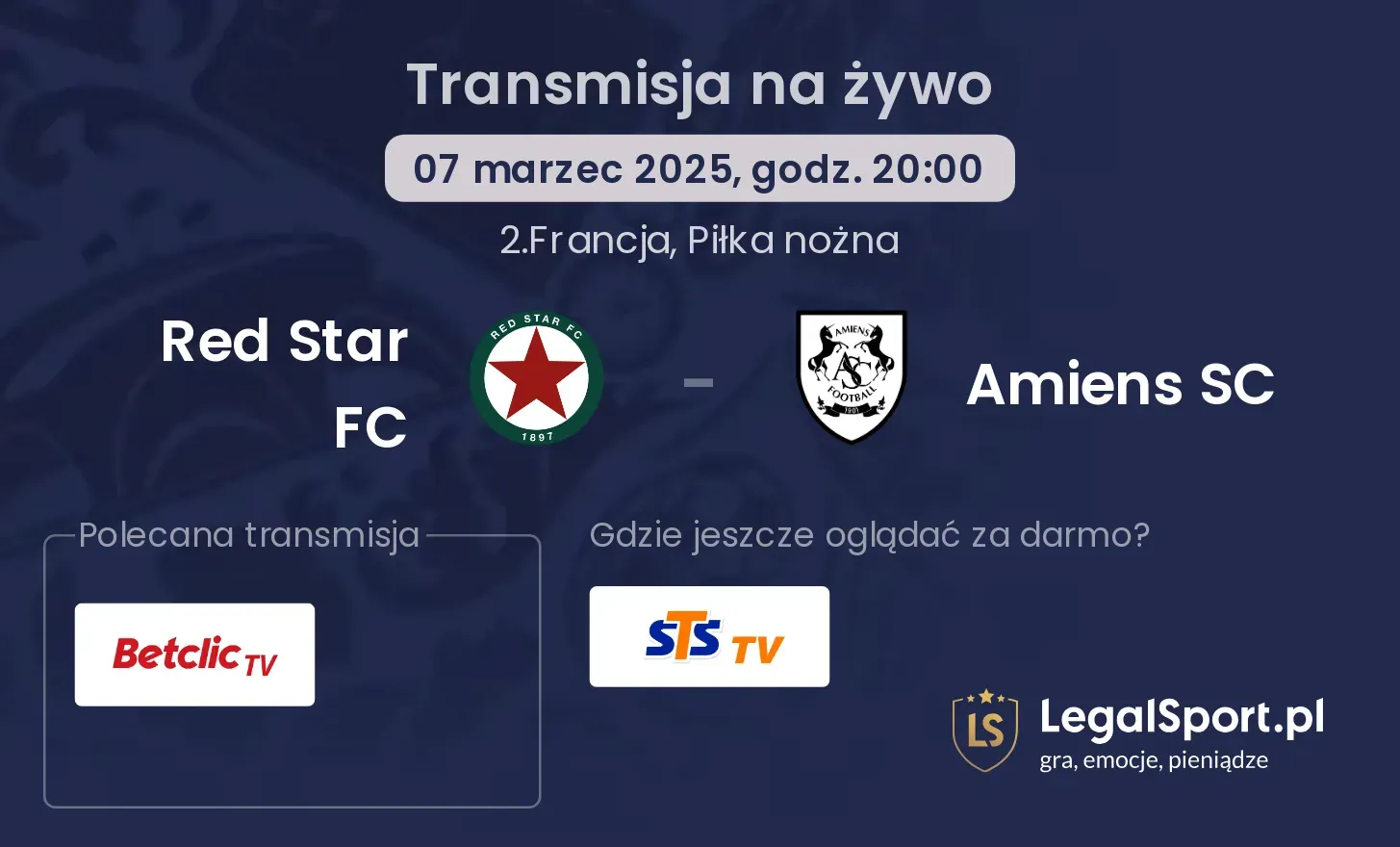 Red Star FC - Amiens SC transmisja na żywo