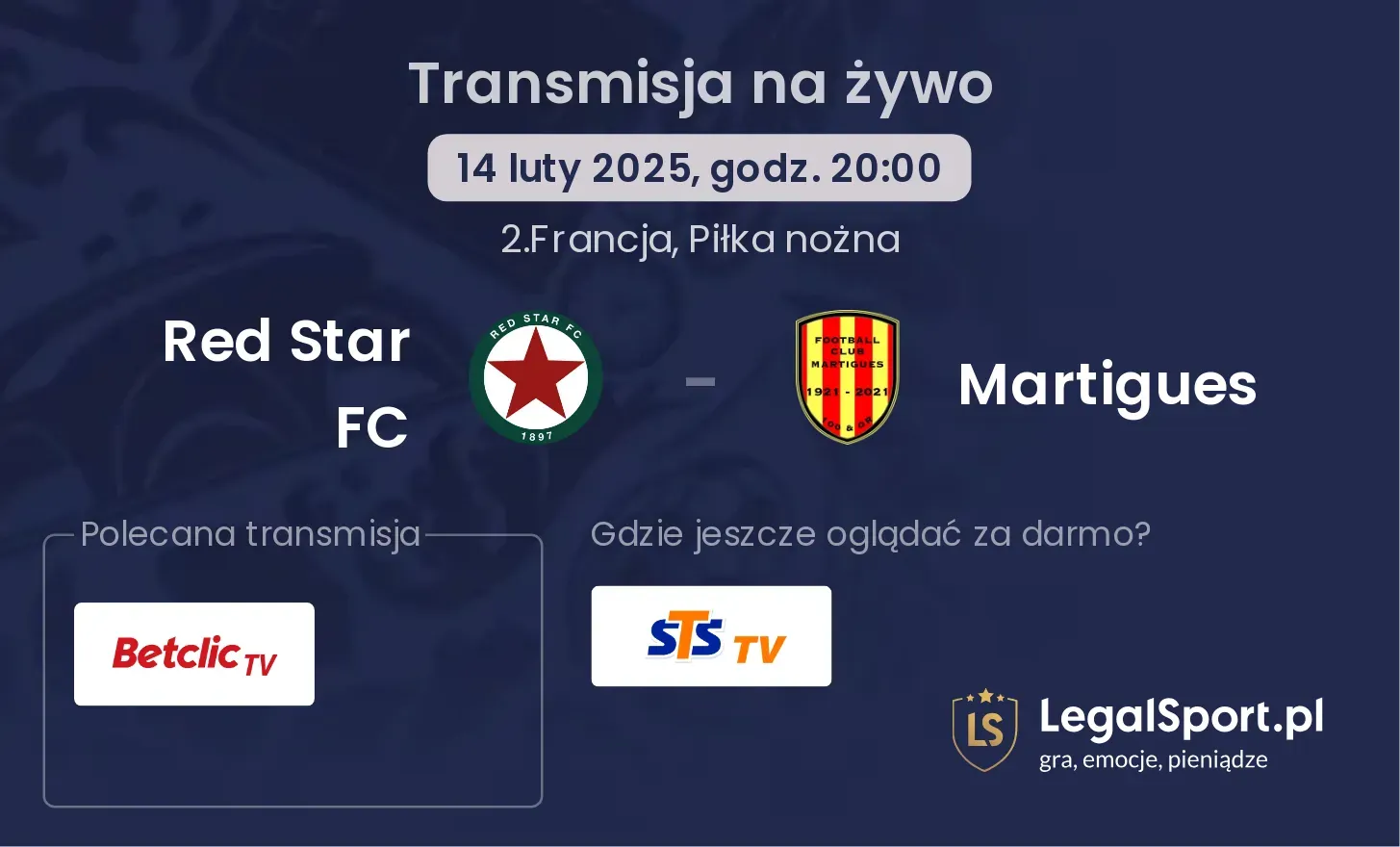 Red Star FC - Martigues transmisja na żywo