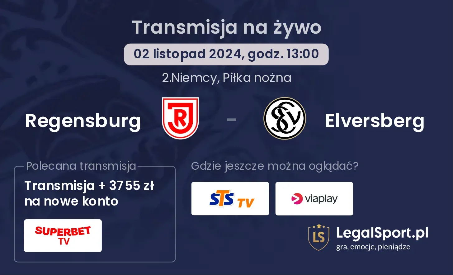 Regensburg - Elversberg gdzie oglądać? 02.11, godz. 13:00