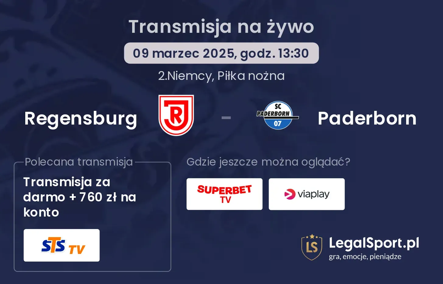 Regensburg - Paderborn transmisja na żywo