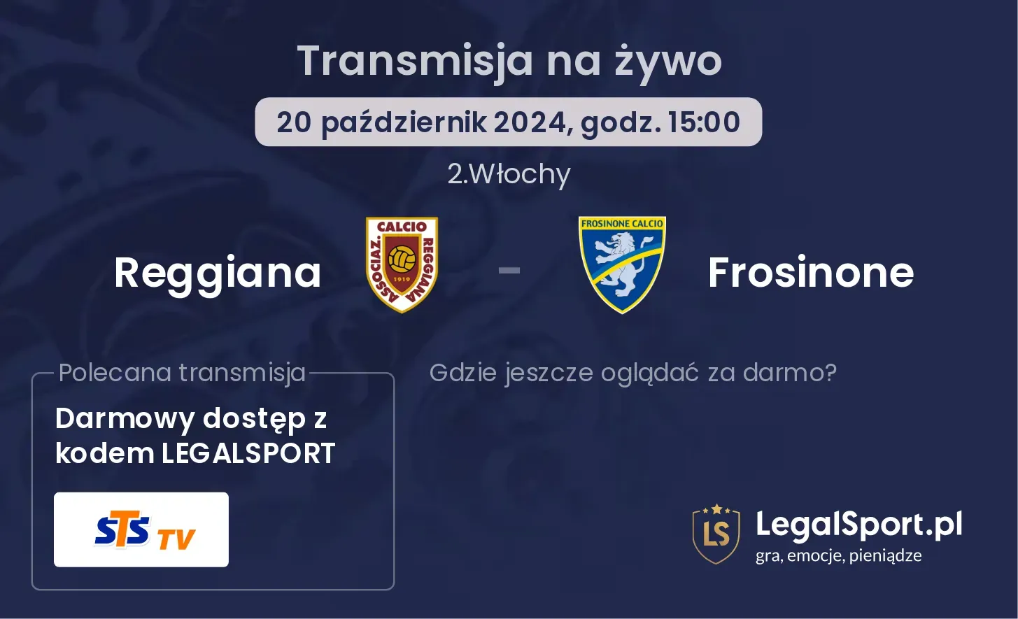 Reggiana - Frosinone transmisja na żywo