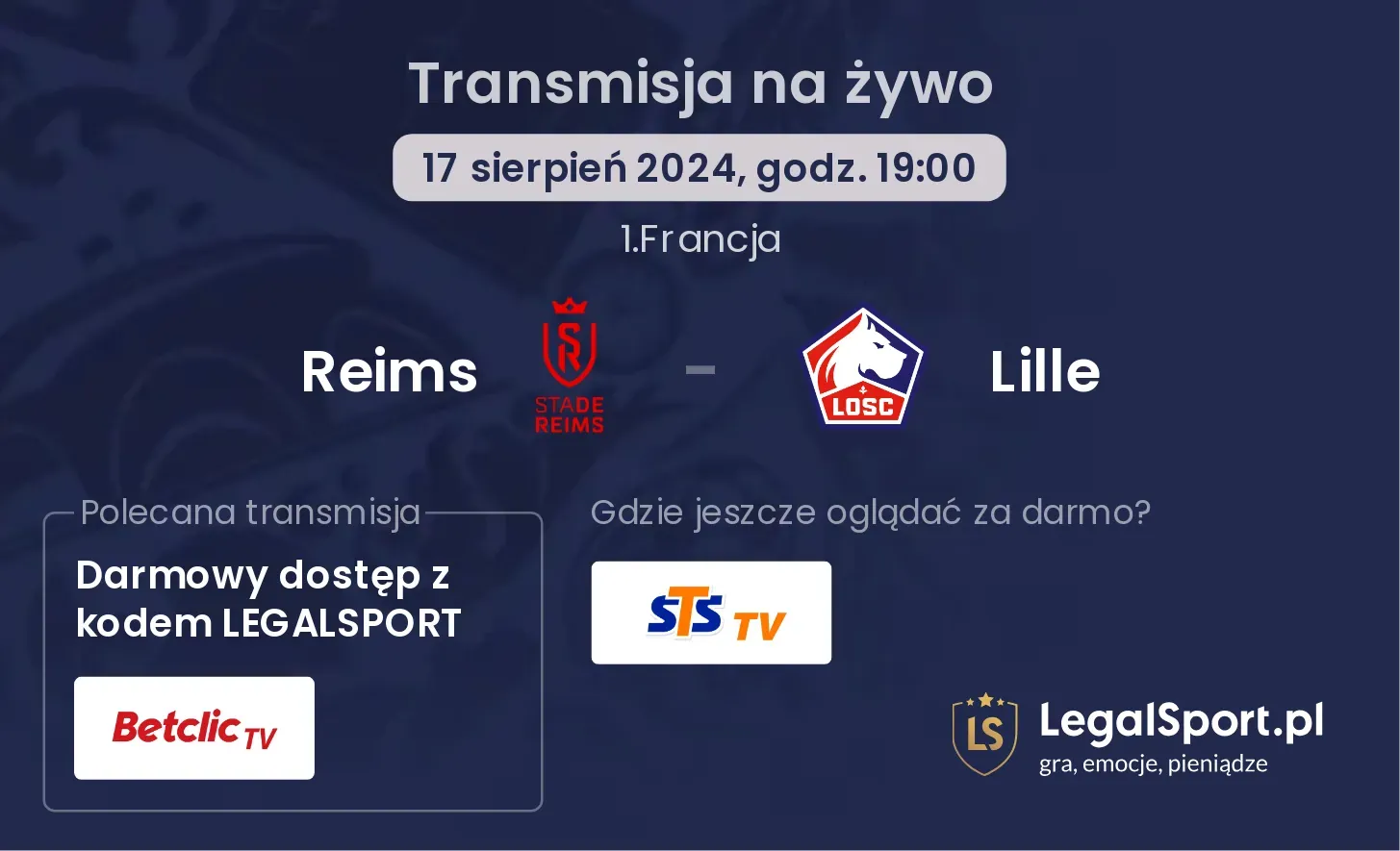 Reims - Lille transmisja na żywo