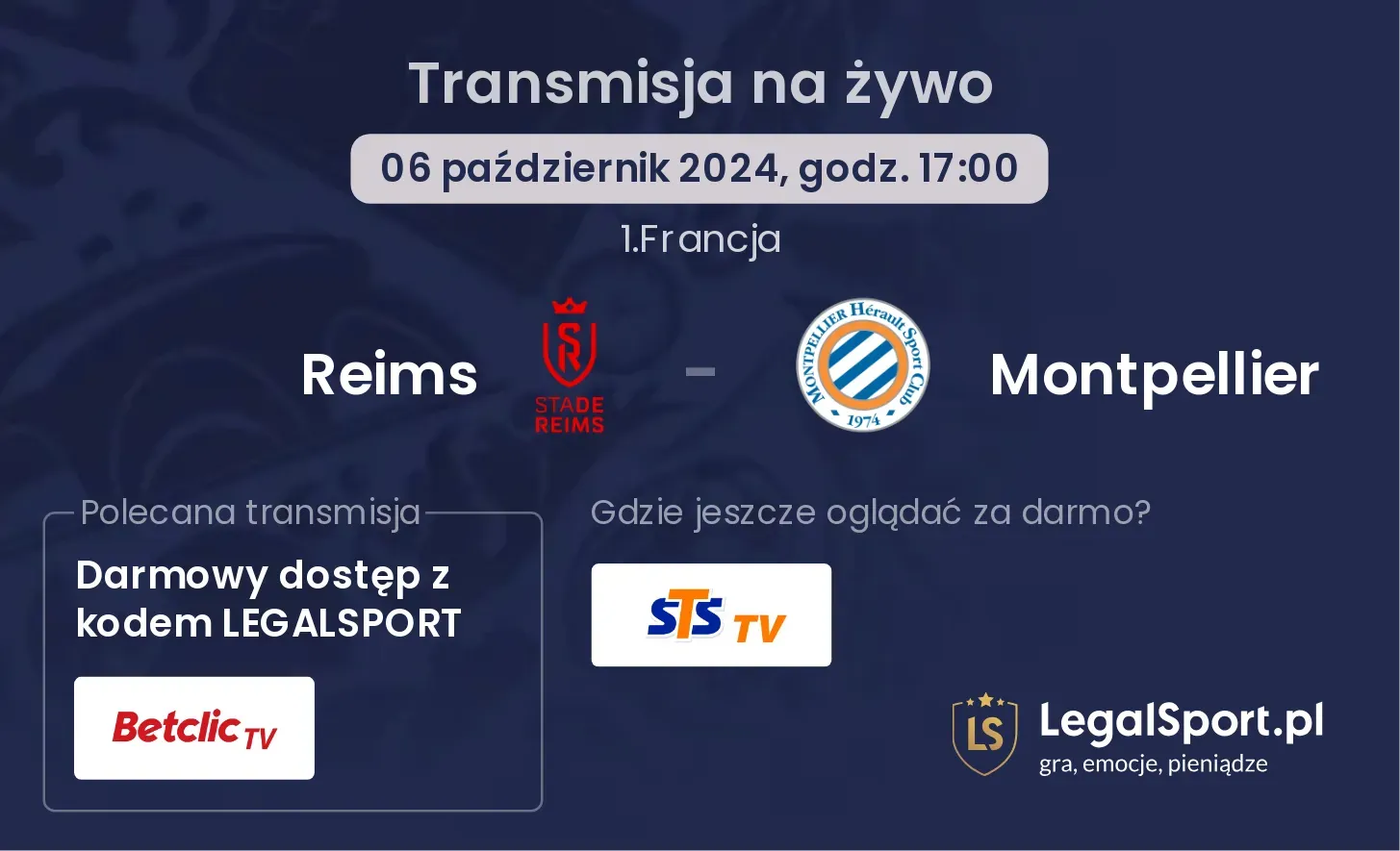 Reims - Montpellier transmisja na żywo