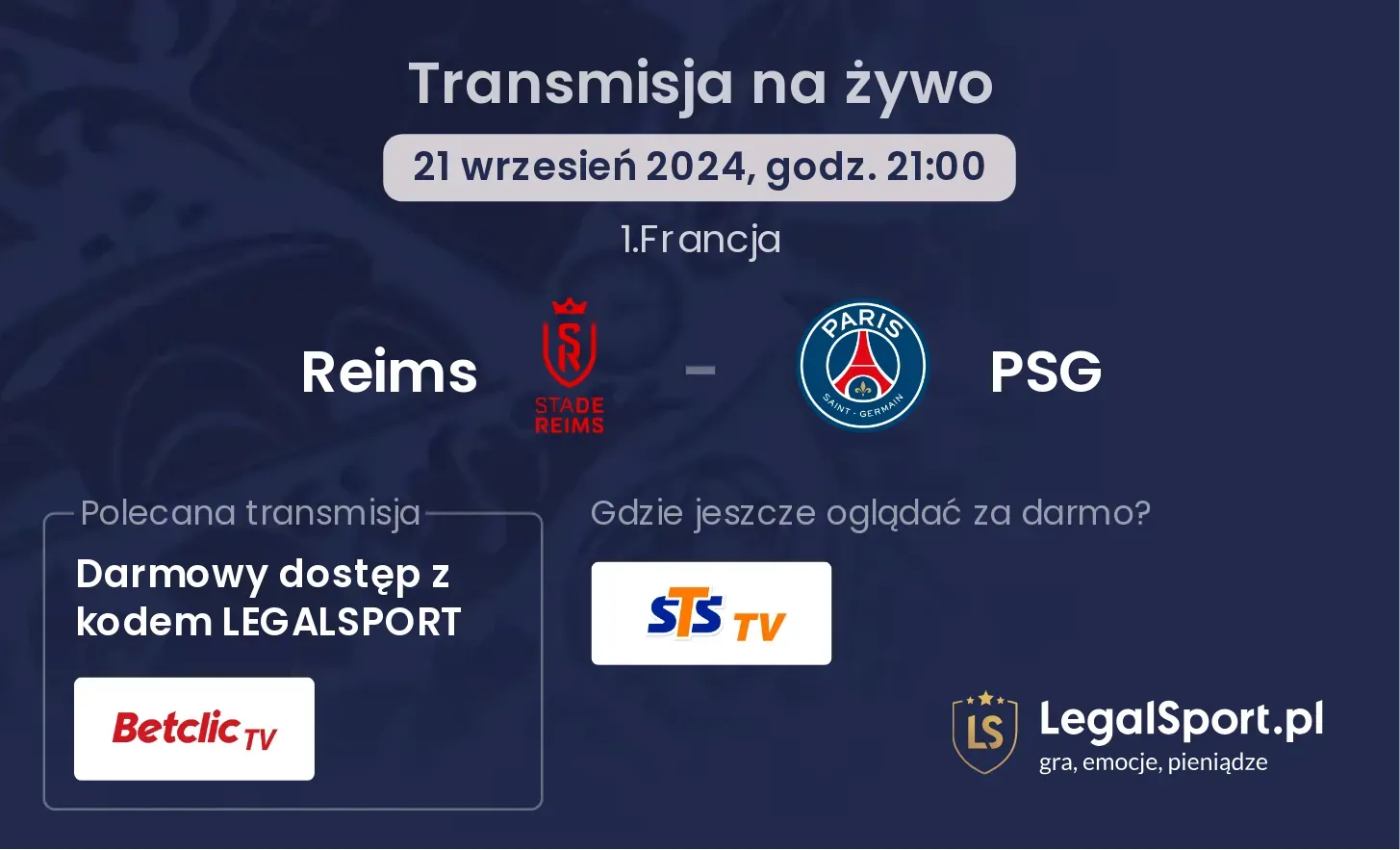 Reims - PSG transmisja na żywo