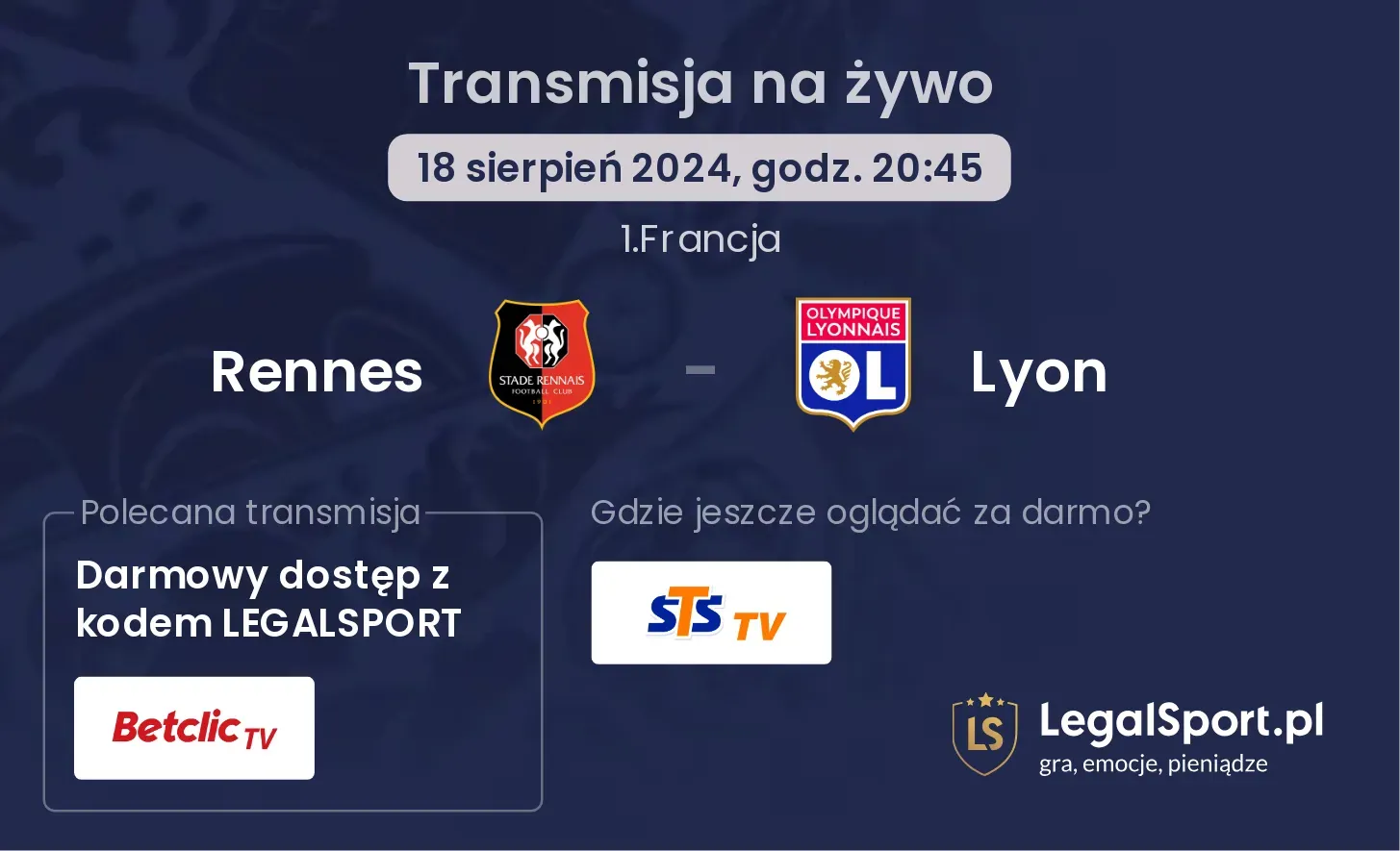 Rennes - Lyon transmisja na żywo