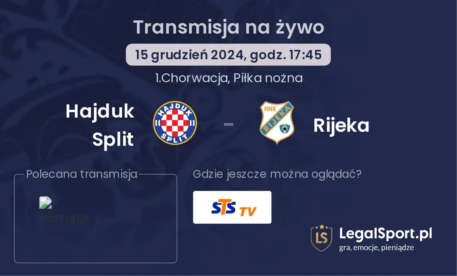 Hajduk Split - Rijeka gdzie oglądać?