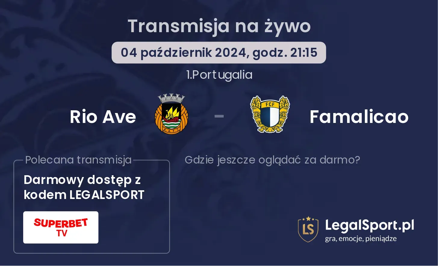 Rio Ave - Famalicao transmisja na żywo