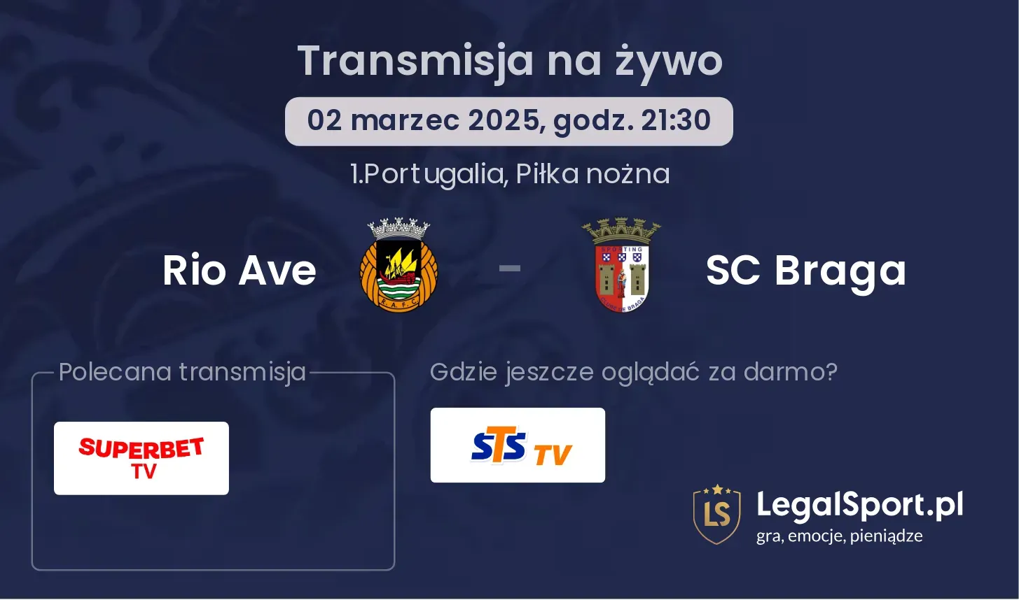 Rio Ave - SC Braga transmisja na żywo