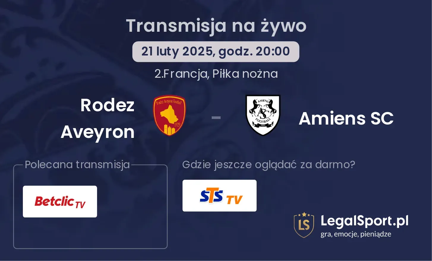 Rodez Aveyron - Amiens SC transmisja na żywo