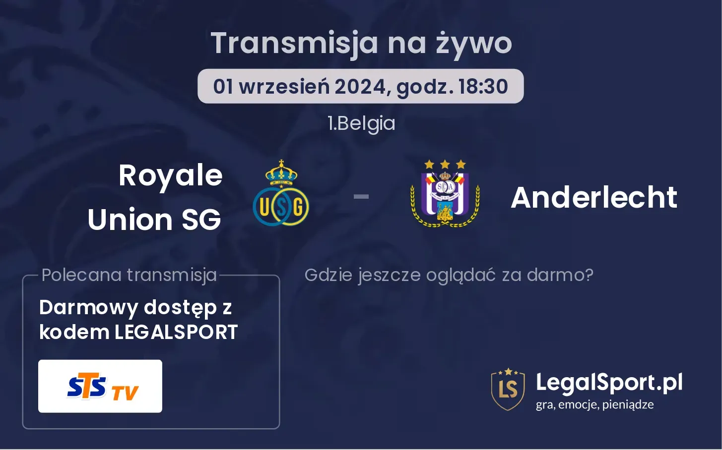 Royale Union SG - Anderlecht transmisja na żywo