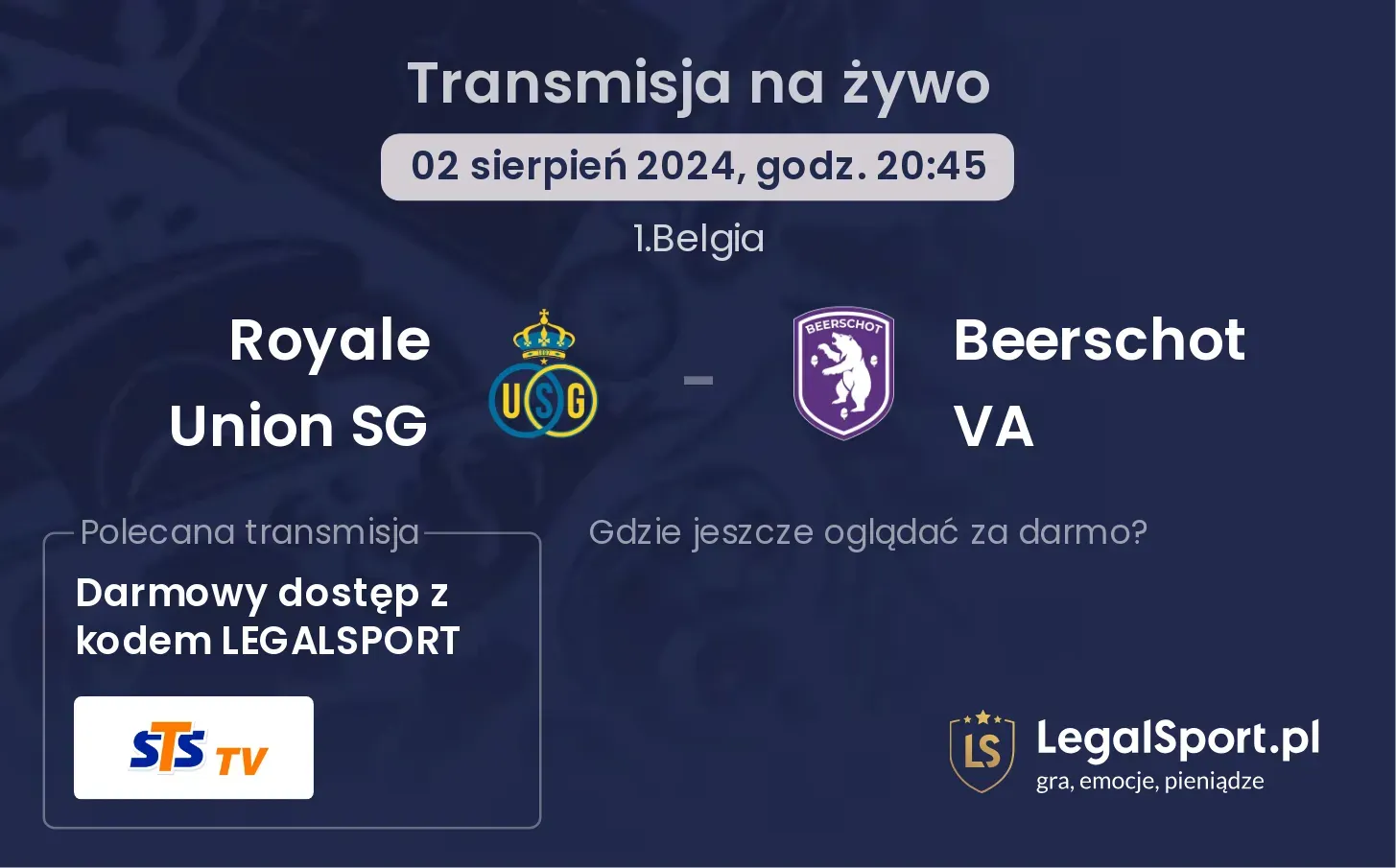 Royale Union SG - Beerschot VA transmisja na żywo