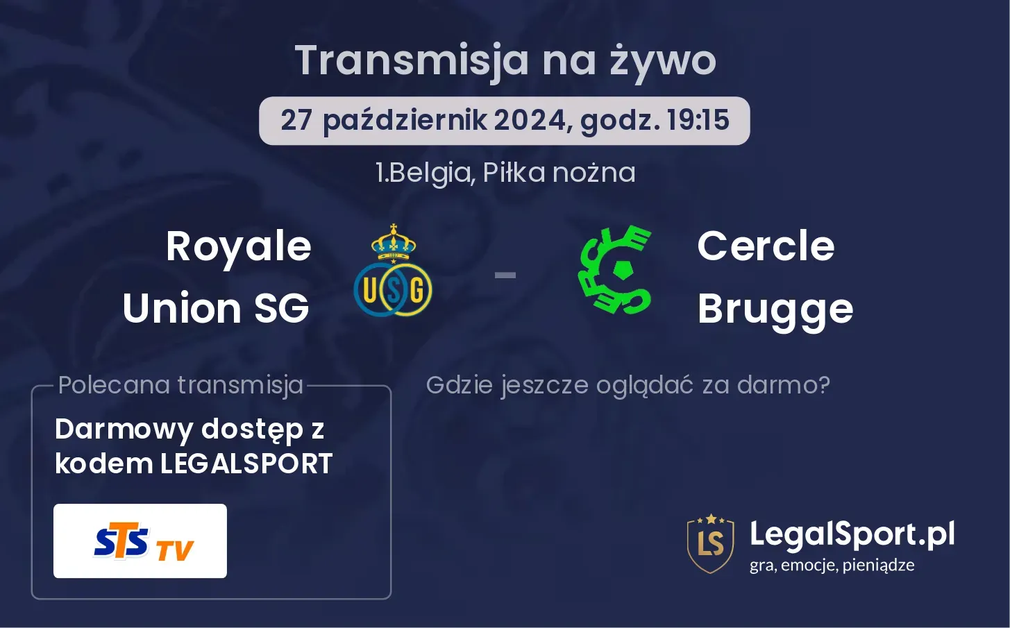 Royale Union SG - Cercle Brugge transmisja na żywo