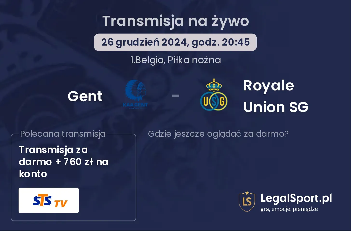 Gent - Royale Union SG gdzie oglądać?