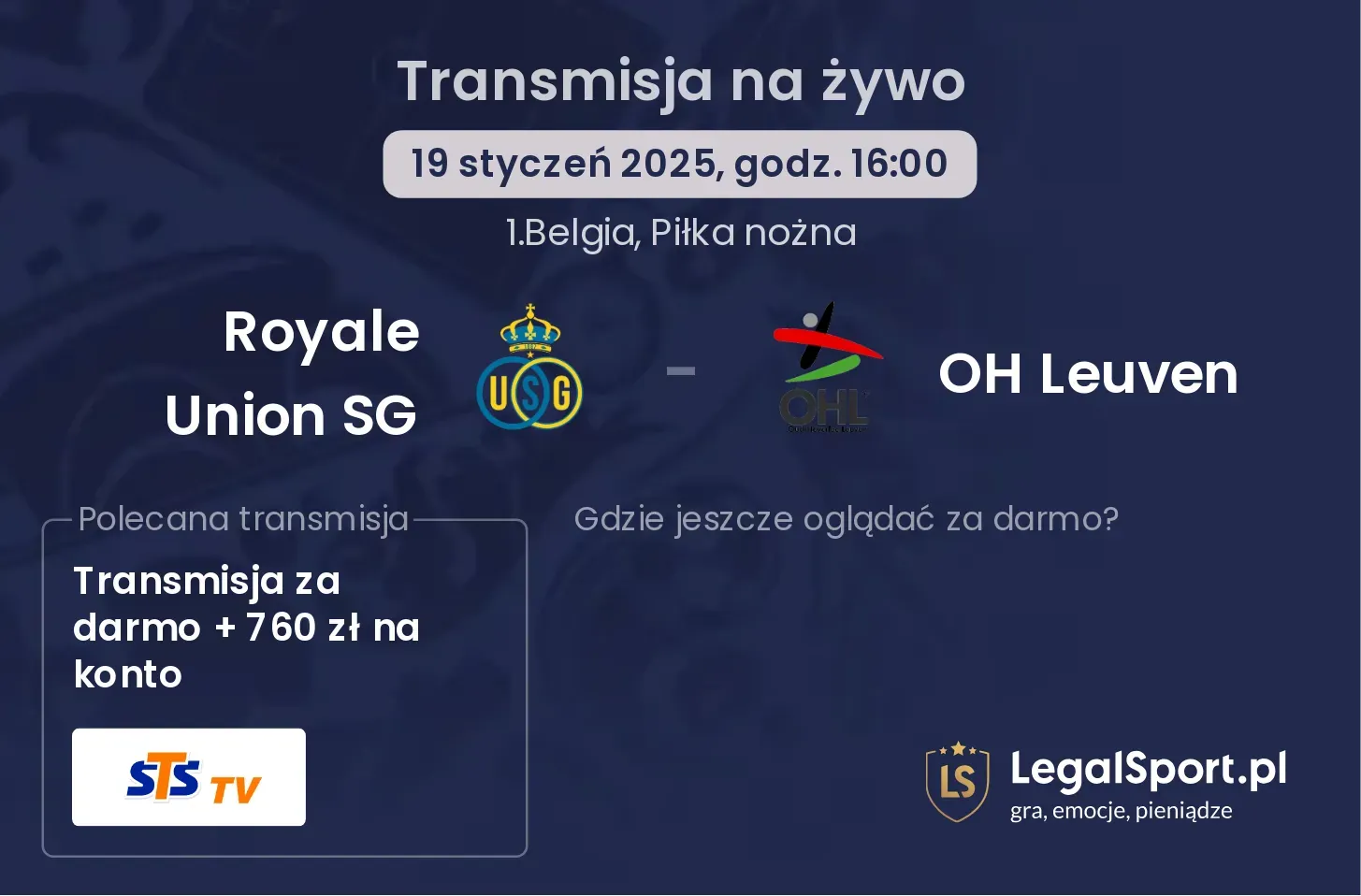 Royale Union SG - OH Leuven transmisja na żywo