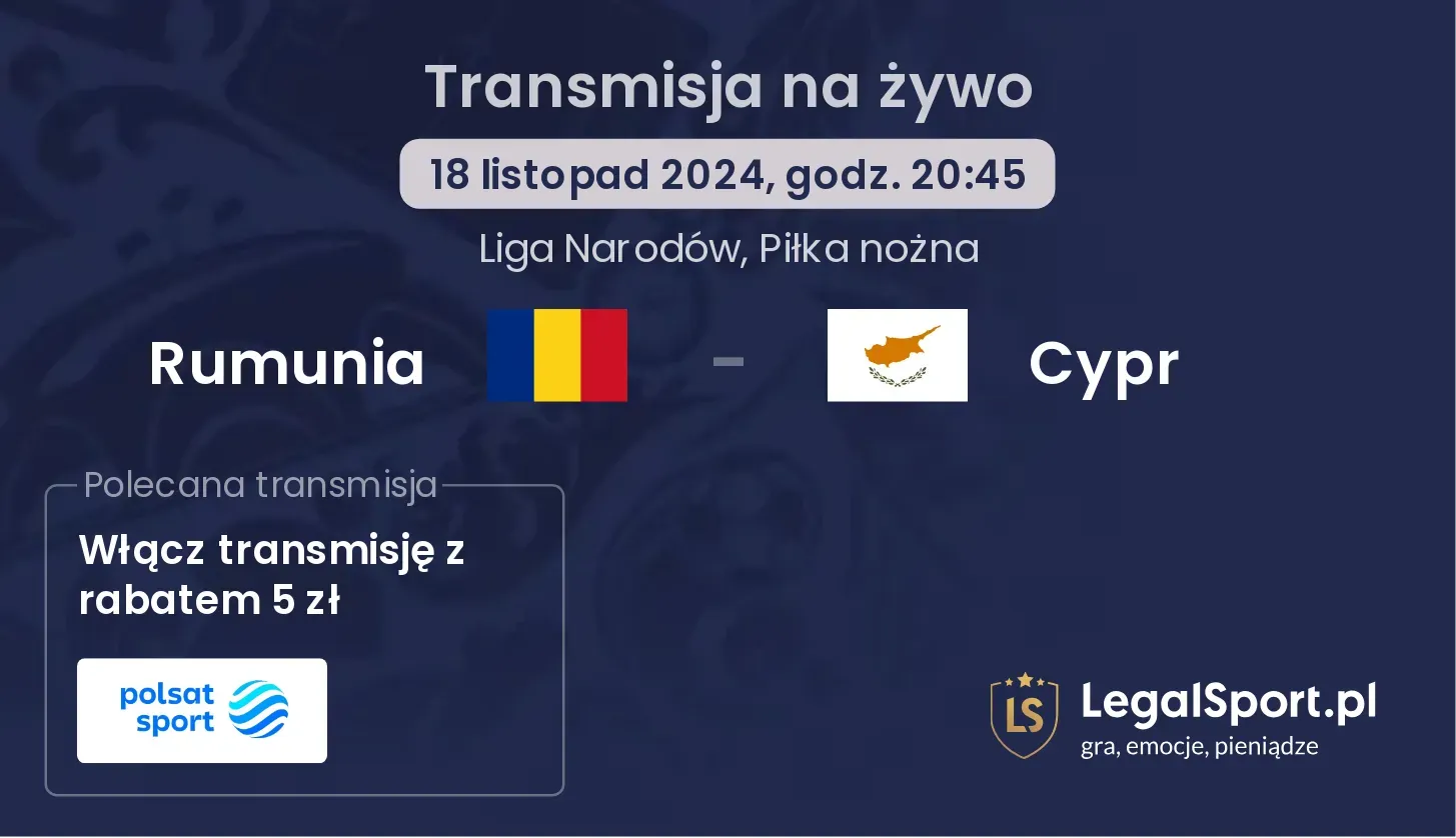 Rumunia - Cypr gdzie oglądać? 18.11, godz. 20:45