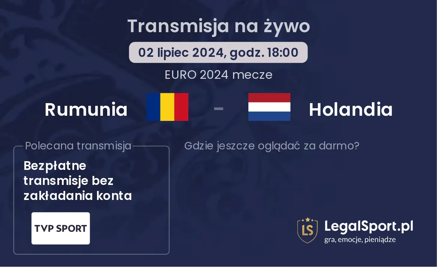 Rumunia - Holandia transmisja na żywo