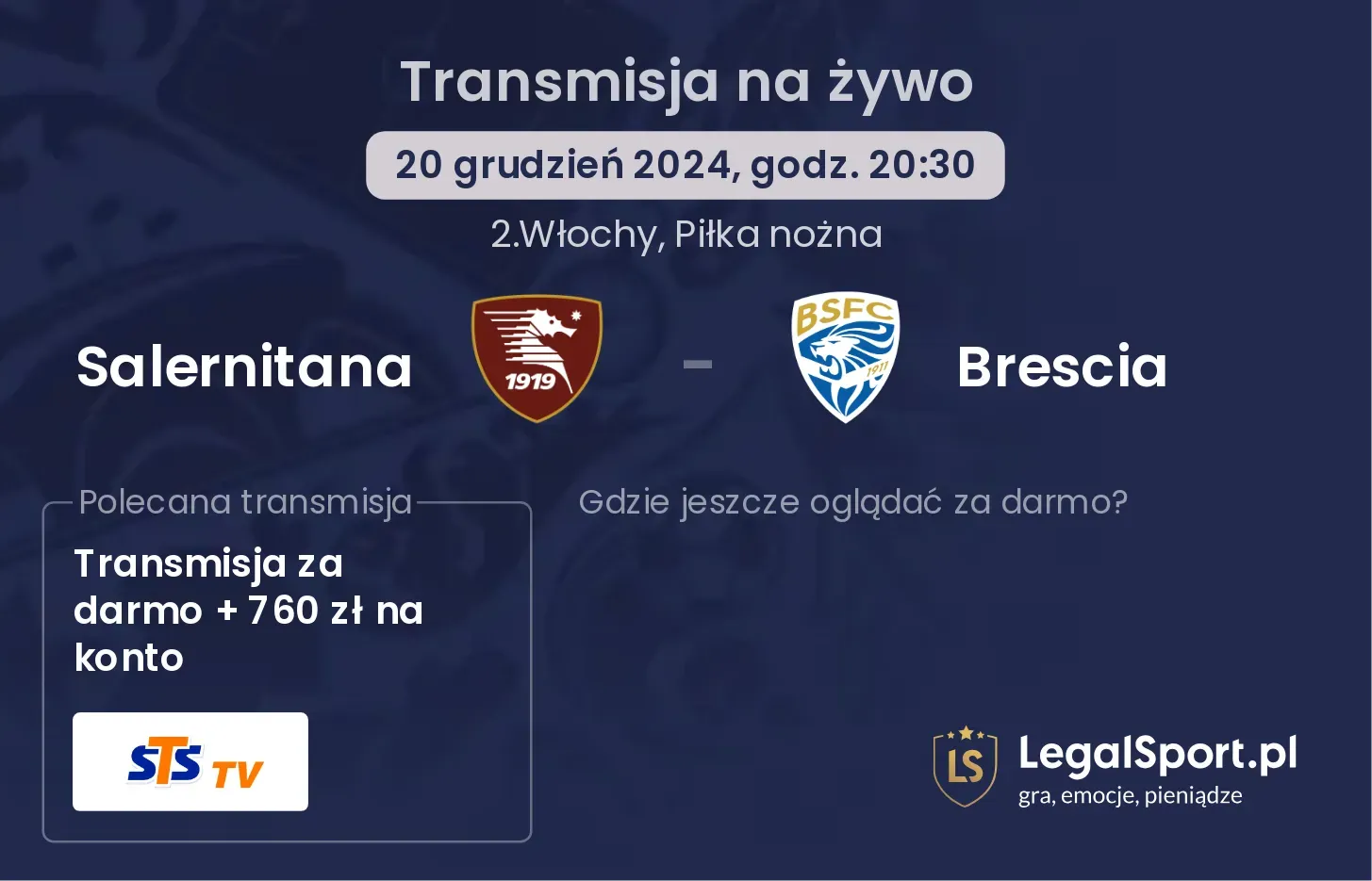 Salernitana - Brescia transmisja na żywo