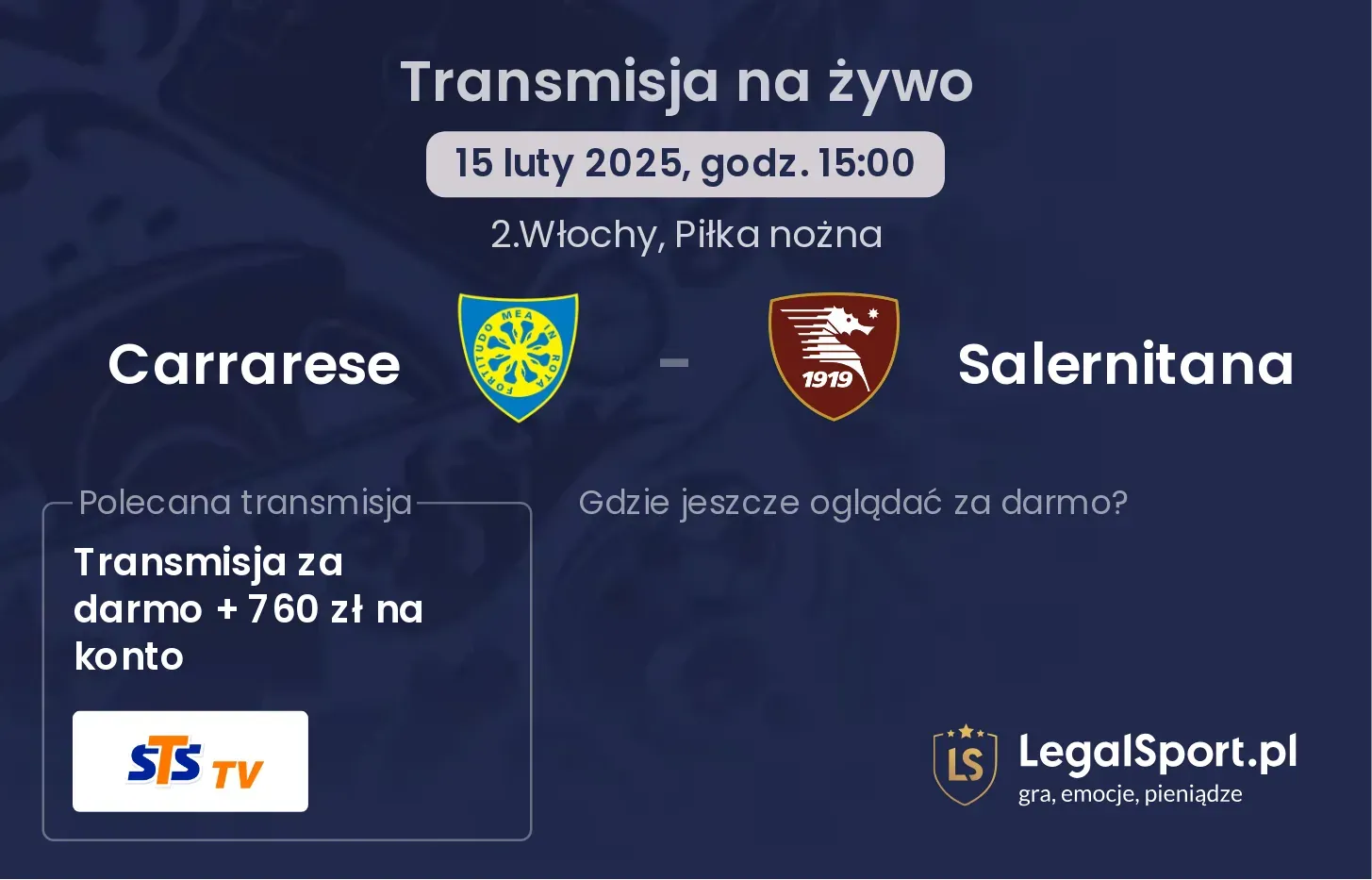 Salernitana - Carrarese transmisja na żywo