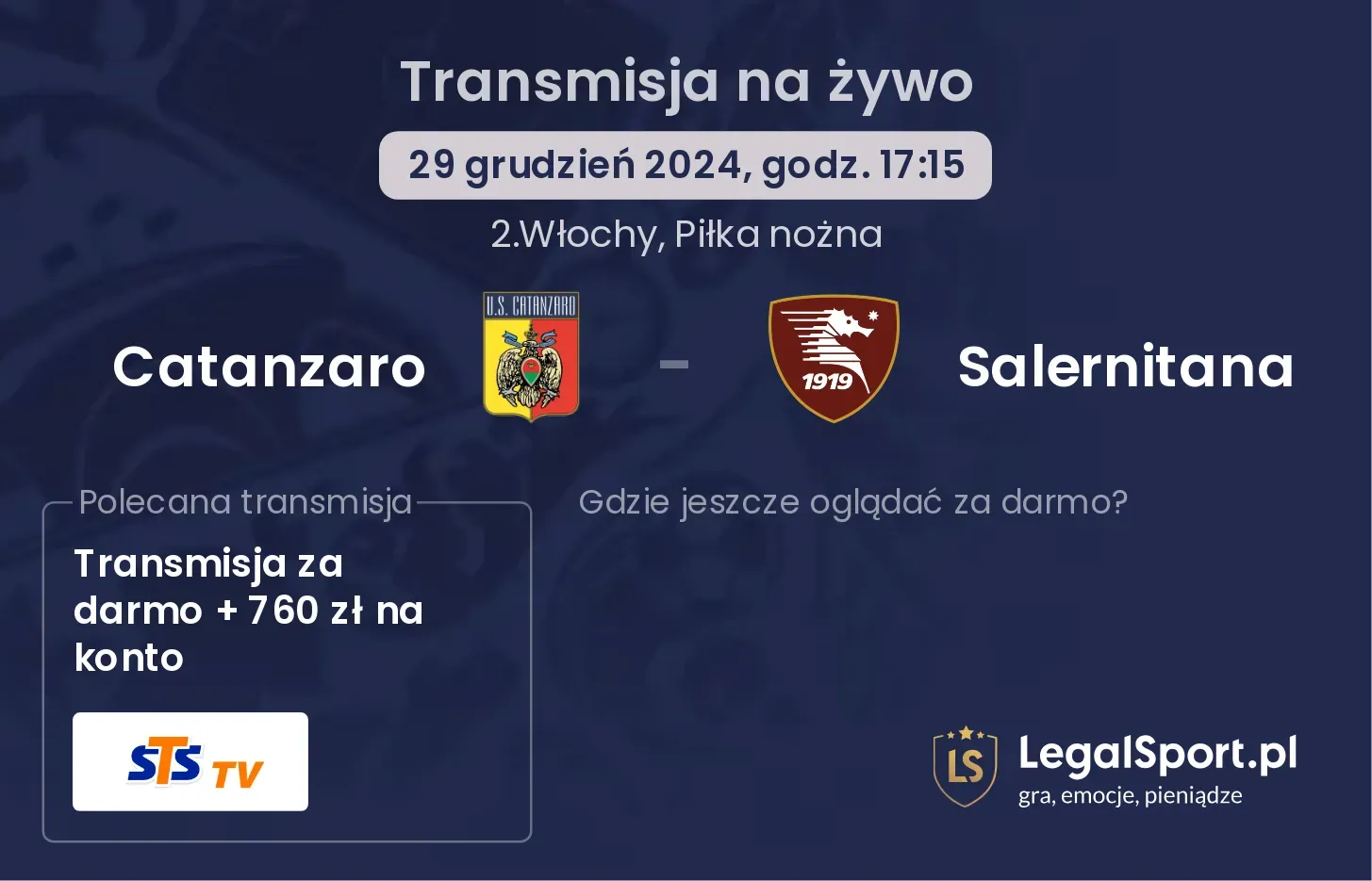 Catanzaro - Salernitana gdzie oglądać transmisję?