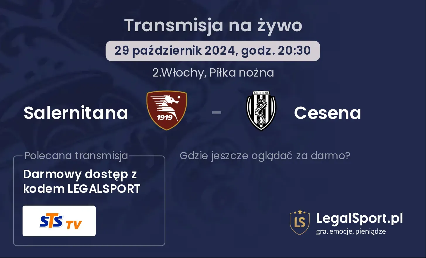 Salernitana - Cesena transmisja na żywo