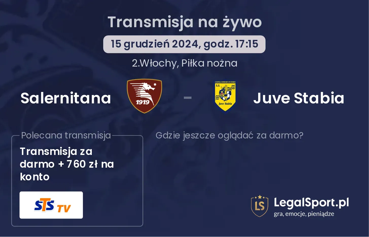 Salernitana - Juve Stabia gdzie oglądać transmisję?