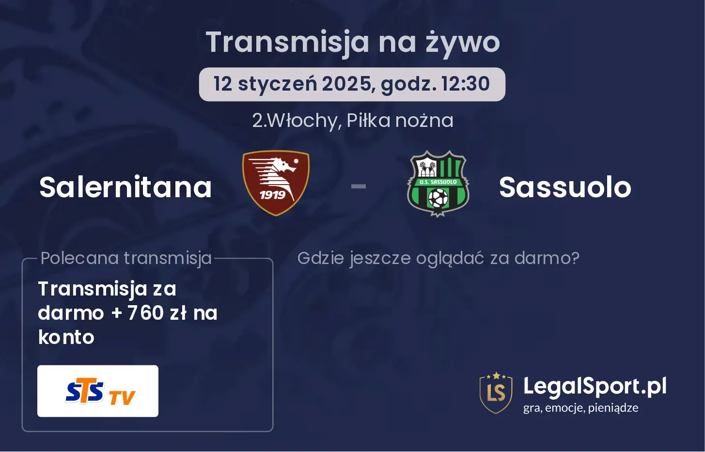 Salernitana - Sassuolo transmisja na żywo