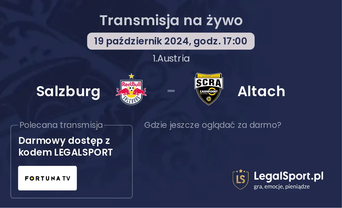 Salzburg - Altach transmisja na żywo