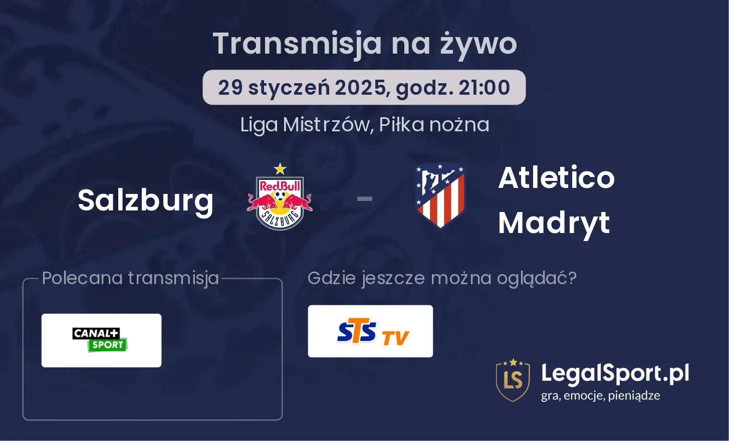 Salzburg - Atletico Madryt transmisja na żywo