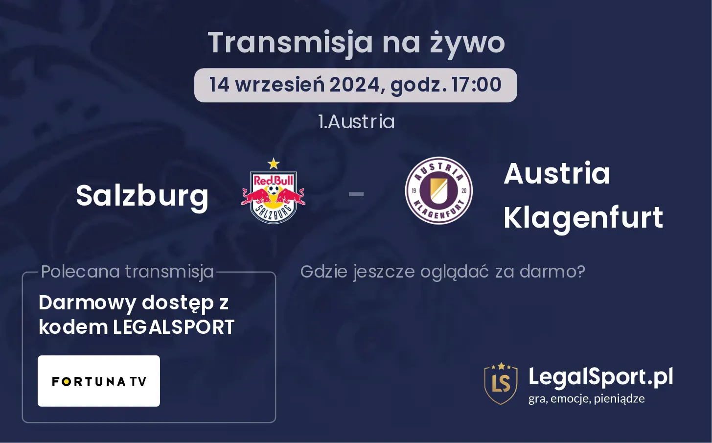 Salzburg - Austria Klagenfurt transmisja na żywo