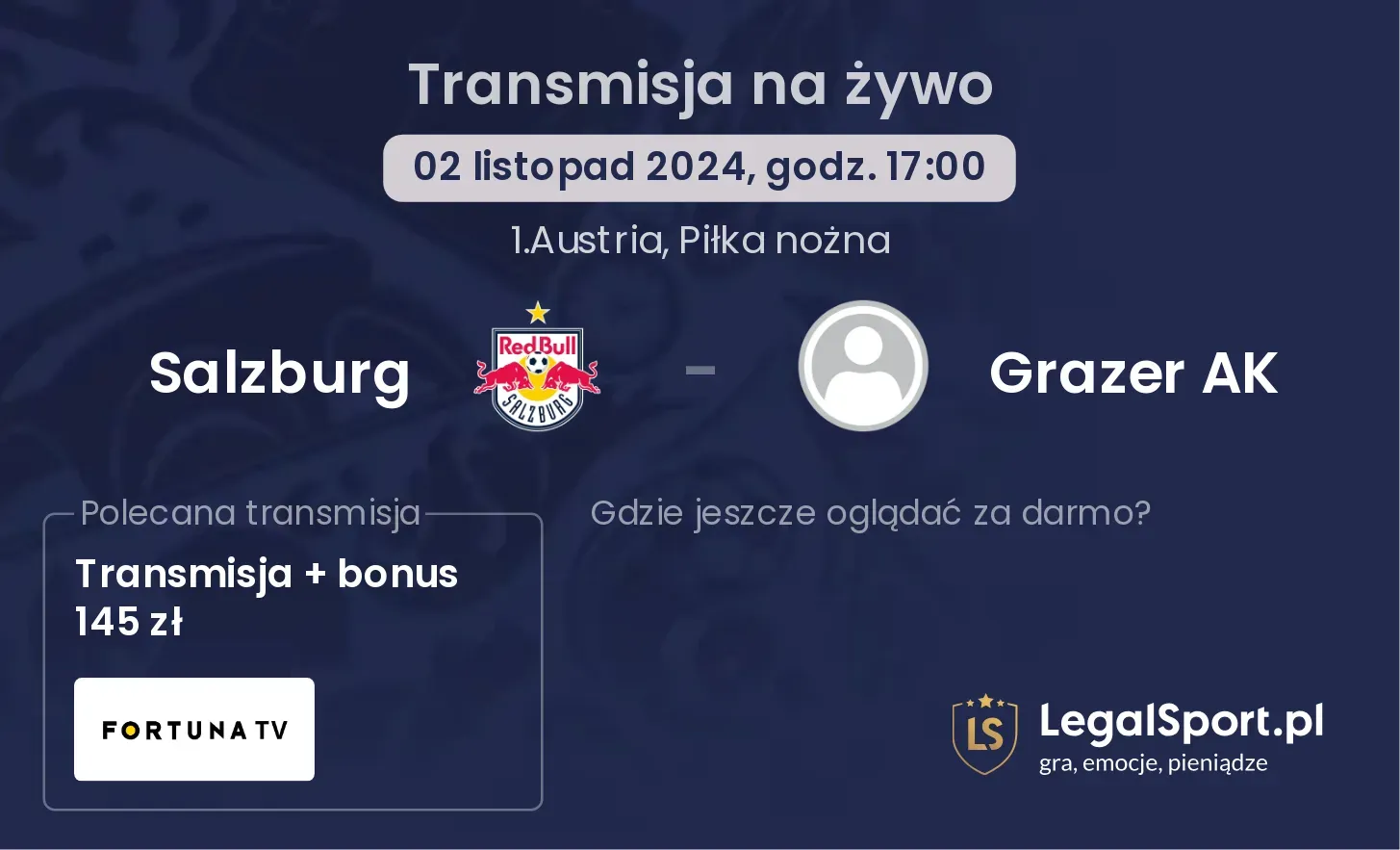 Salzburg - Grazer AK gdzie oglądać? 02.11, godz. 17:00