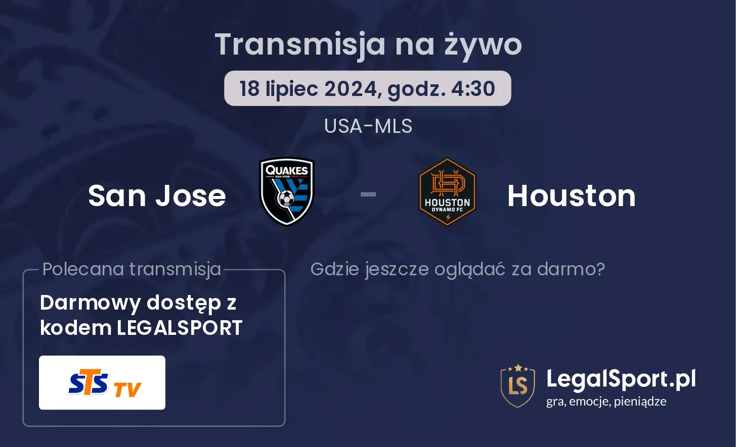 San Jose - Houston gdzie oglądać?(18.07, godz. 04:30)