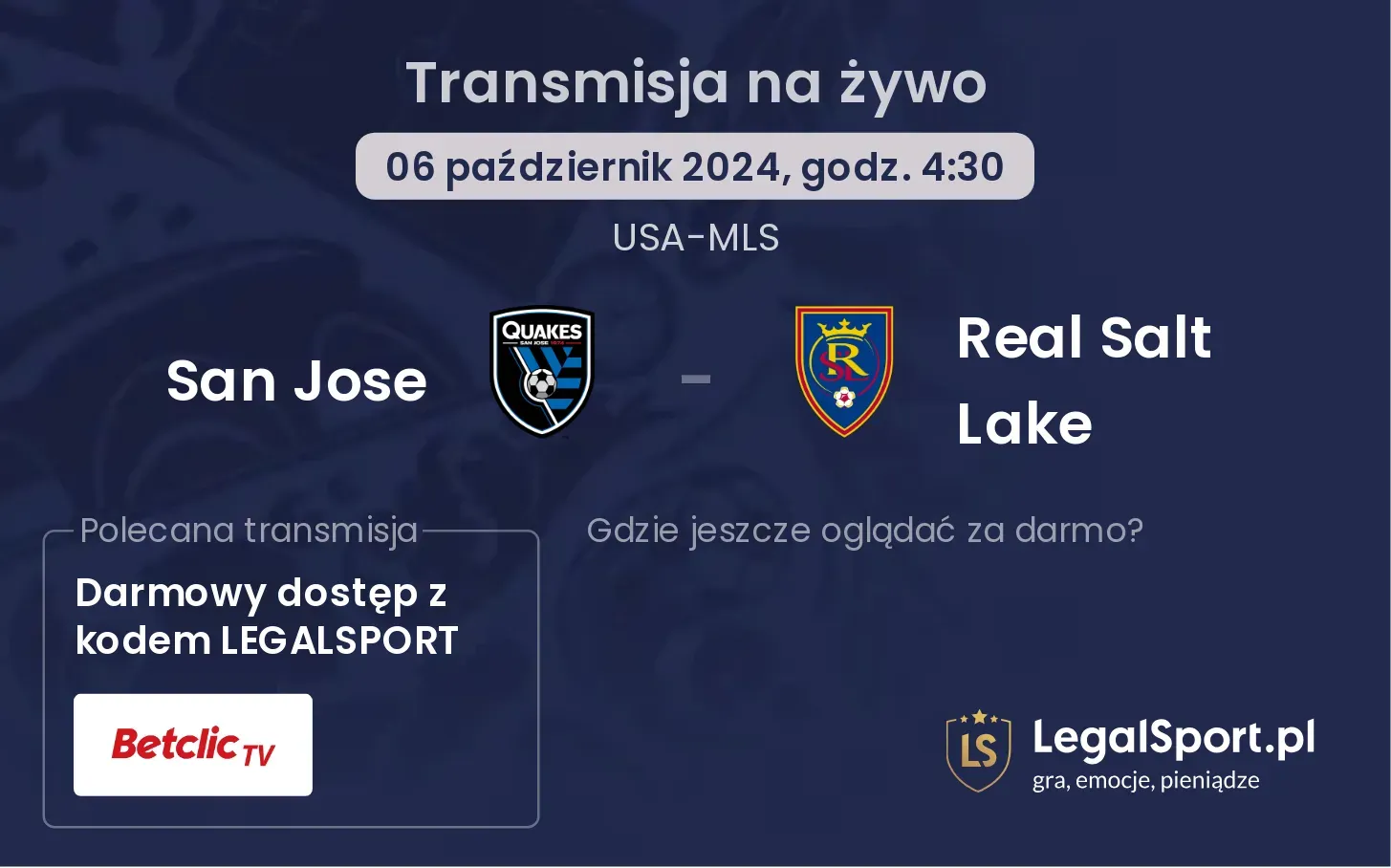 San Jose - Real Salt Lake transmisja na żywo