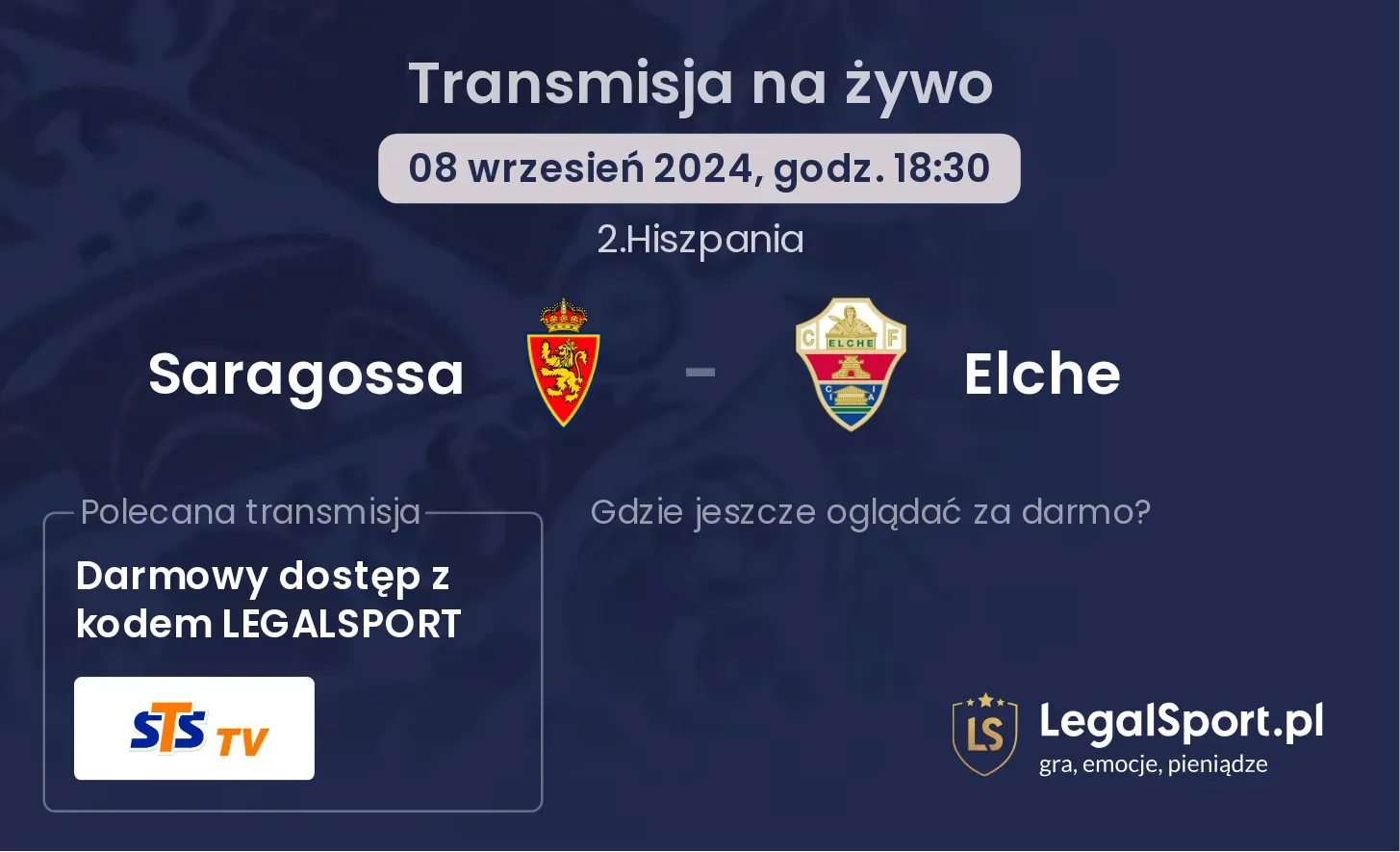 Saragossa - Elche transmisja na żywo