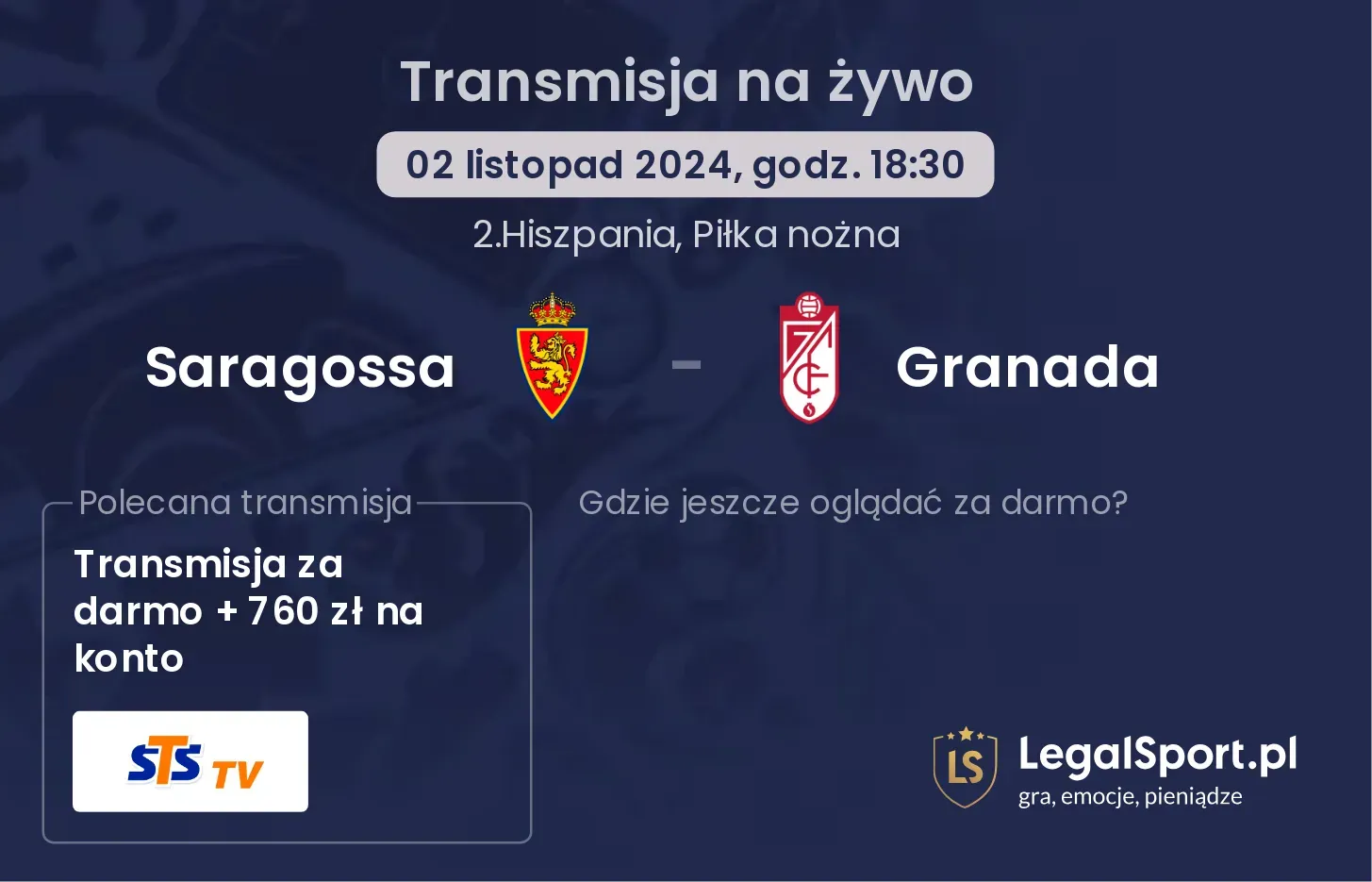 Saragossa - Granada transmisja na żywo